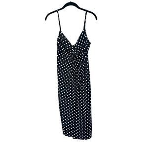 Velvet Torch Black Polka Dot Midi Dress